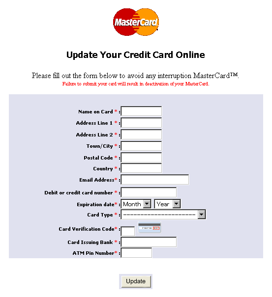 MasterCard（マスターカード）を騙るフィッシング(2010/11/24)