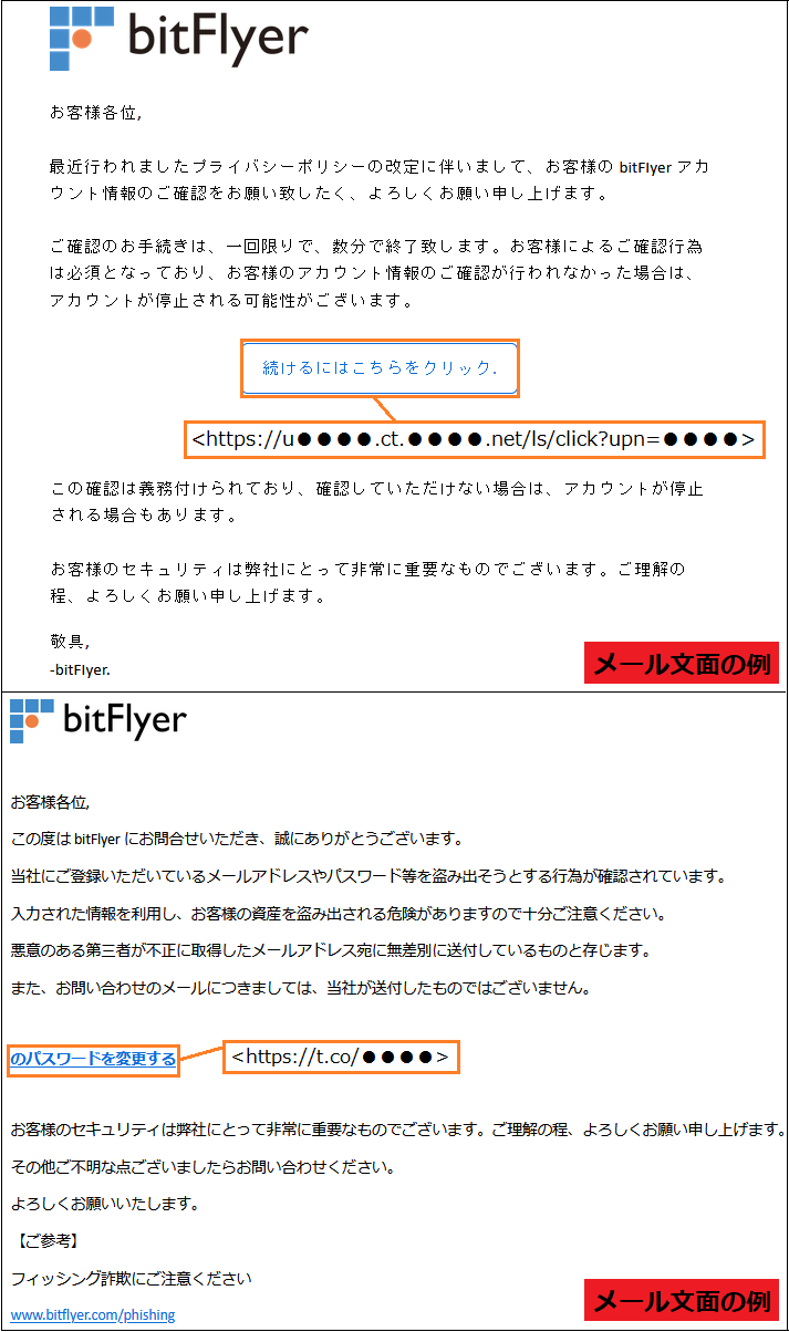 bitFlyer をかたるフィッシング (2021/04/01)